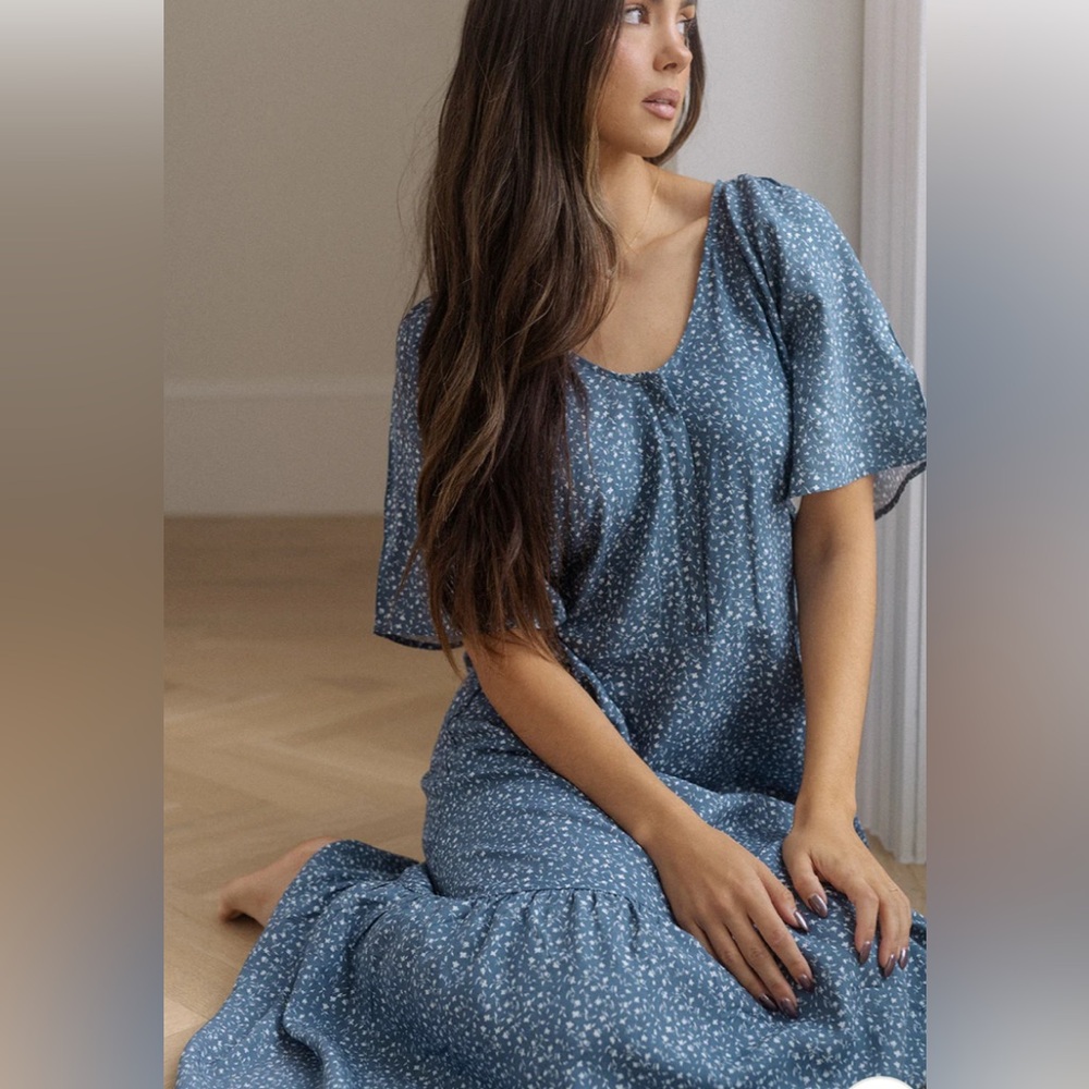 Honeymark olive dress - blue vineyard